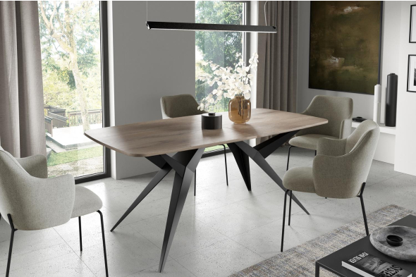 Stół AXIS 180 – owalny stół rozkładany 90x180-256 cm styl industrialny